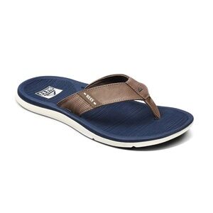 Reef Santa Ana Arch Support Water Friendly CJ0381 Navy/Khaki Mens 10 Flip Flop